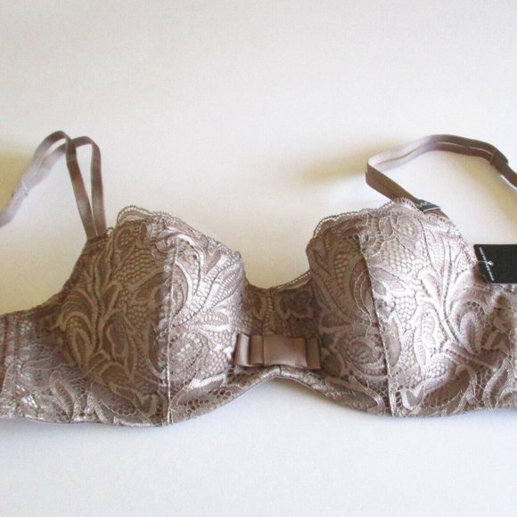 Paramour by Felina Sophia full figure balconette counter bra In Mink Lace NWT - Picture 5 of 9